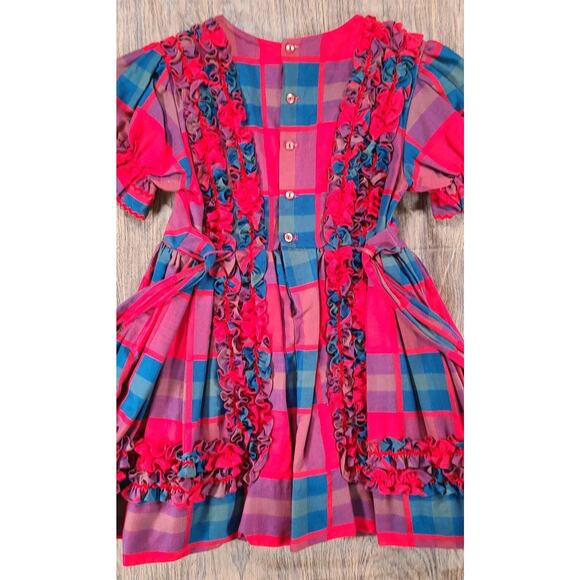 VINTAGE Martha's Miniatures Red Plaid Dress 6 Christmas Rare Full Circle Pageant - Picture 3 of 12
